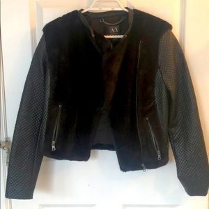 AX faux fur and leather jacket